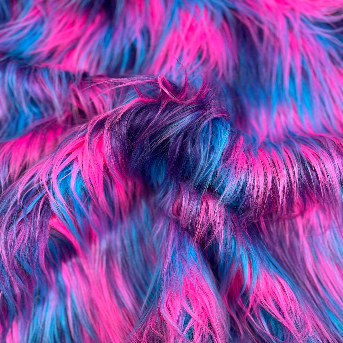 Three Tone Shaggy Faux Fur Fabric - Prismatic Fiber Arts