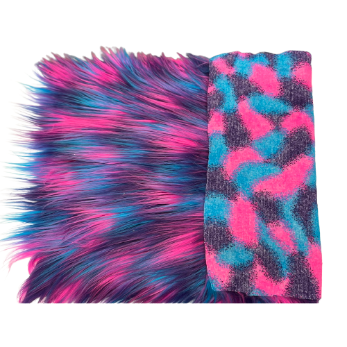 Three Tone Shaggy Faux Fur Fabric - Prismatic Fiber Arts