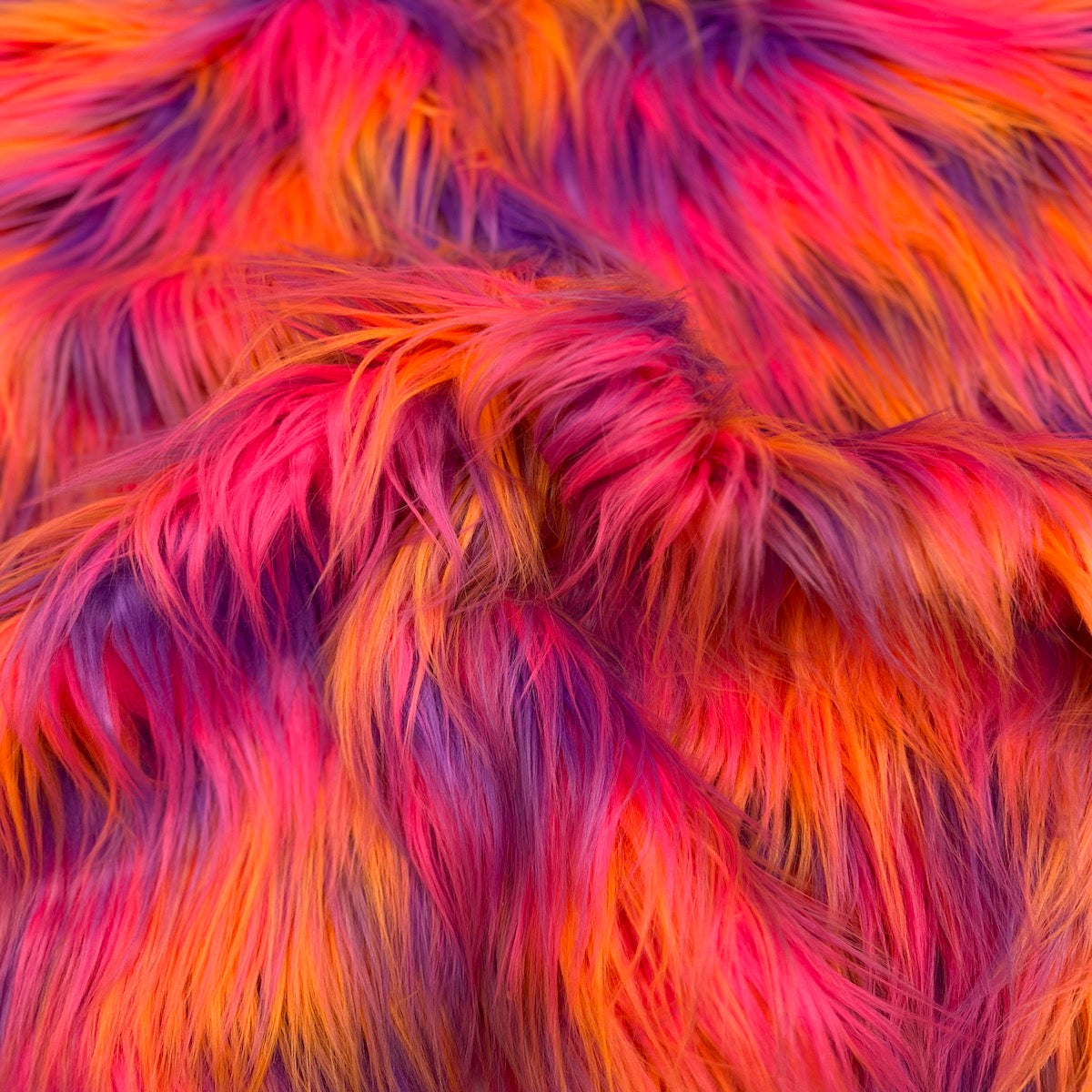 Three Tone Shaggy Faux Fur Fabric - Prismatic Fiber Arts