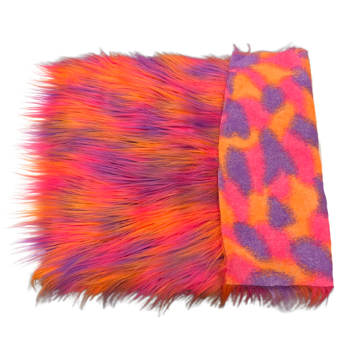 Three Tone Shaggy Faux Fur Fabric - Prismatic Fiber Arts