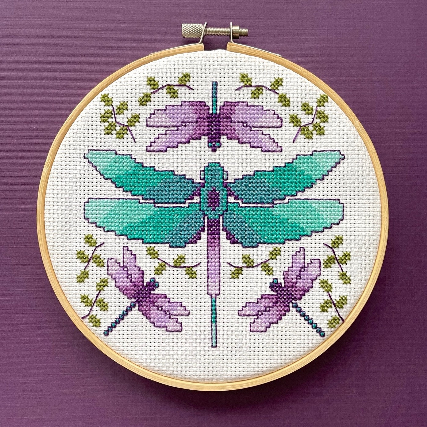 Dragonflies Cross Stitch Kit - Prismatic Fiber Arts