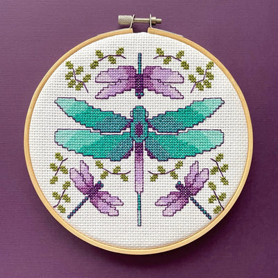 Dragonflies Cross Stitch Kit - Prismatic Fiber Arts