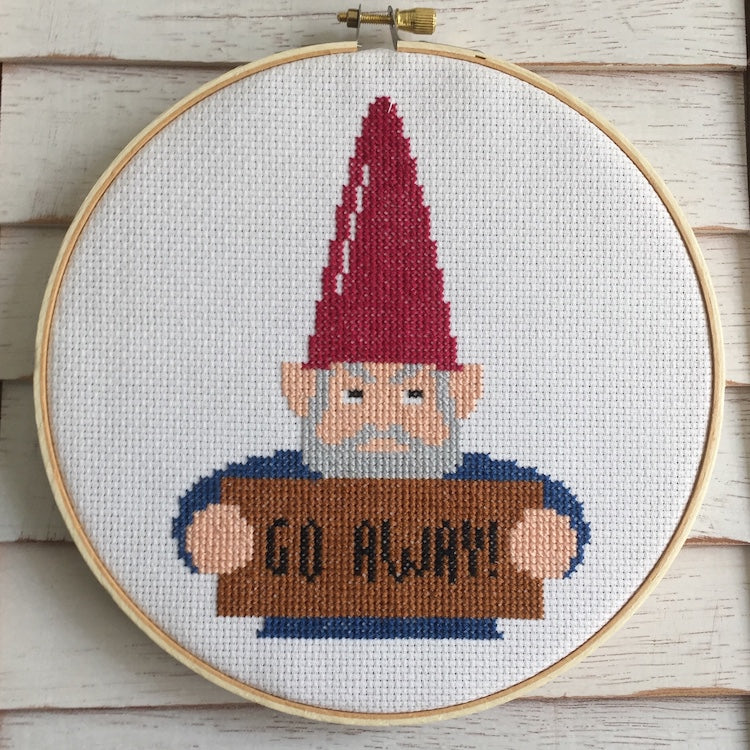 Angry Gnome Counted Cross Stitch DIY KIT Intermediate - Prismatic Fiber Arts