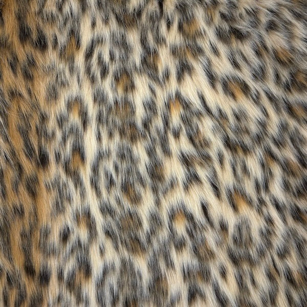 Leopard Print Faux Fur Fabric - Prismatic Fiber Arts