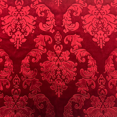 Damask Embossed Velvet Upholstery Drapery Fabric - Prismatic Fiber Arts