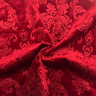 Damask Embossed Velvet Upholstery Drapery Fabric - Prismatic Fiber Arts