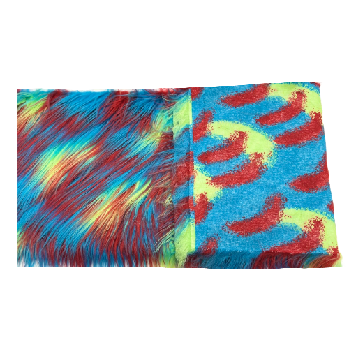 Three Tone Shaggy Faux Fur Fabric - Prismatic Fiber Arts