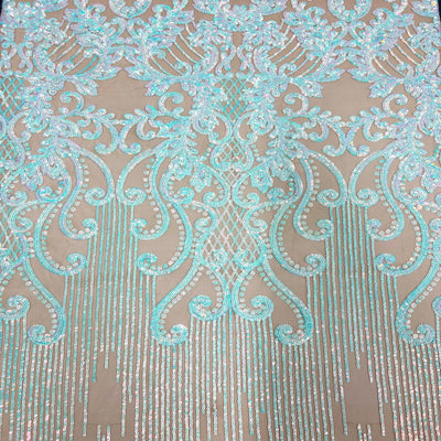 Alta Striped Damask Stretch Sequins Fabric - Prismatic Fiber Arts