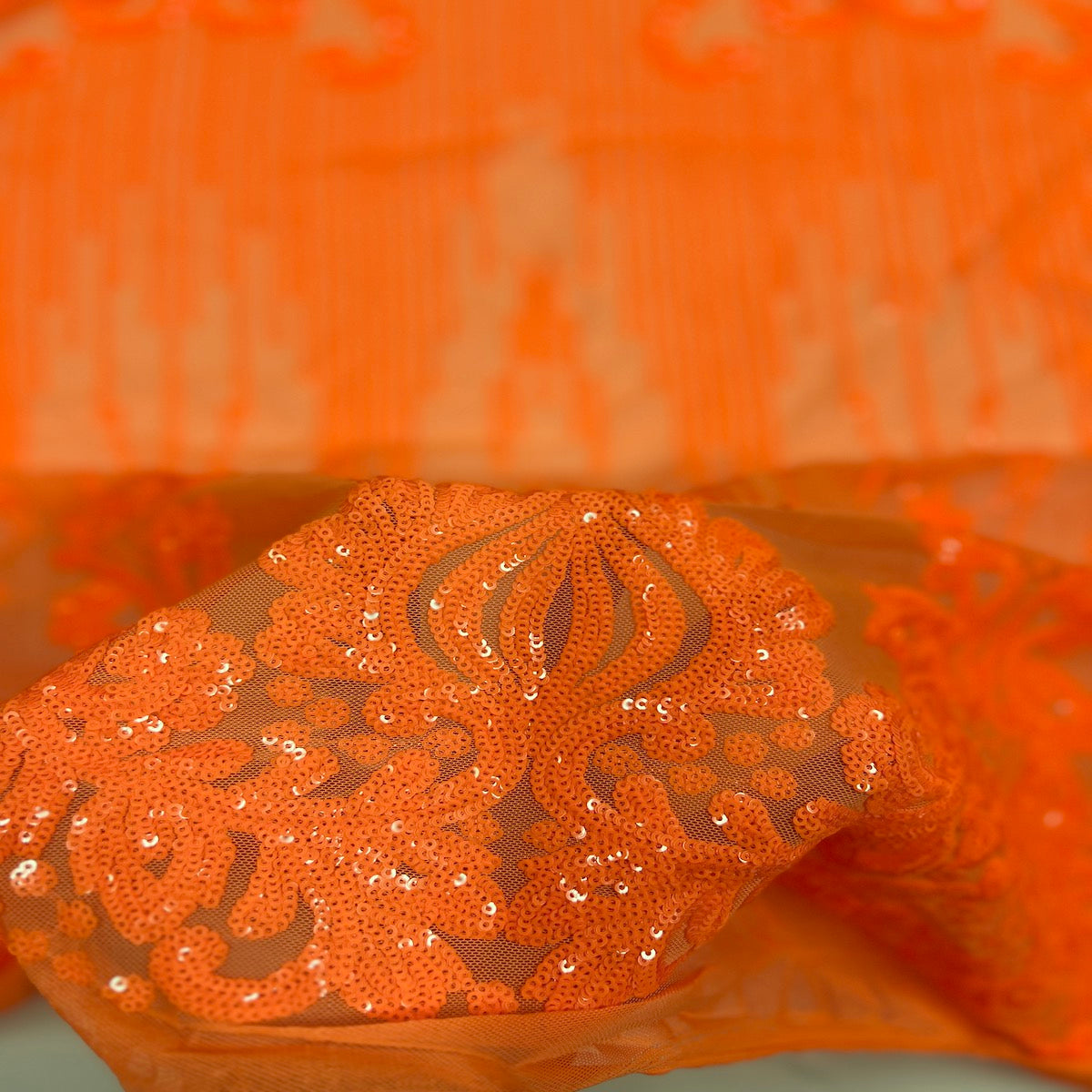 Alta Striped Damask Stretch Sequins Fabric