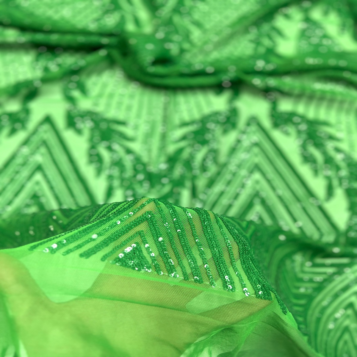 Alpica Geometric Stretch Sequins Fabric - Prismatic Fiber Arts