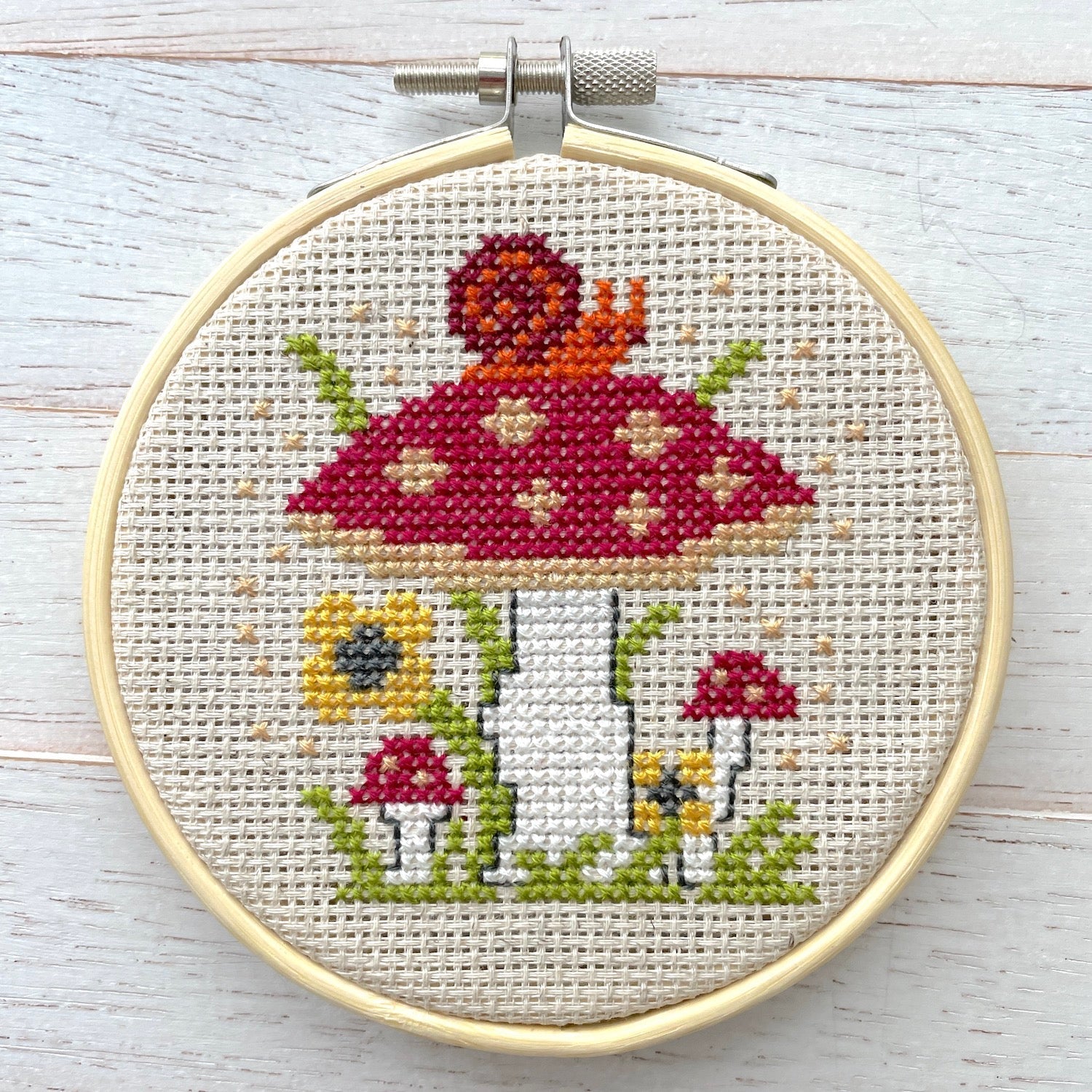 Mushrooms Cross Stitch Kit - Prismatic Fiber Arts