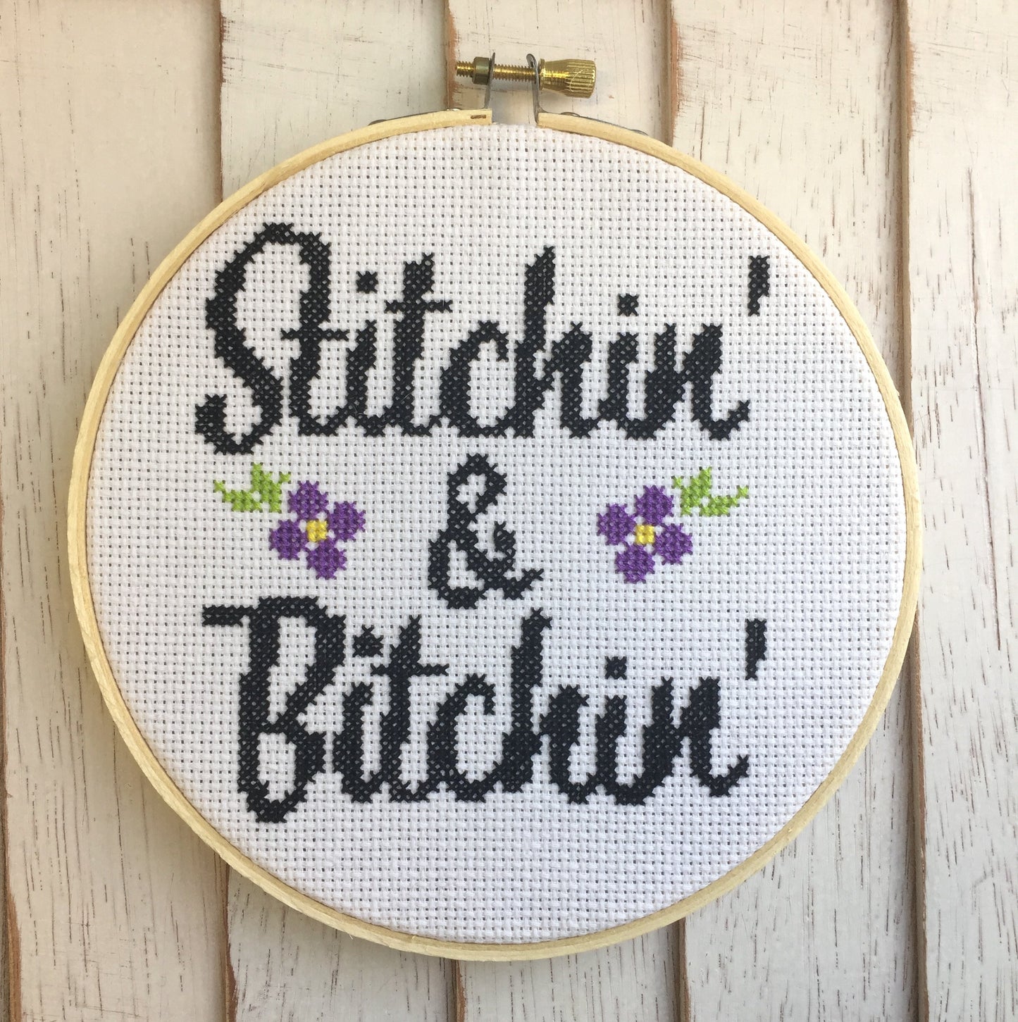 Stitchin' & Bitchin' Counted Cross Stitch DIY KIT Intermediate - Prismatic Fiber Arts