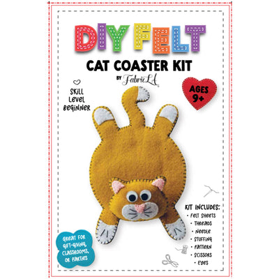 DIY Felt Cat Coaster Kit – Beginner Sewing Craft | FabricLA - Prismatic Fiber Arts