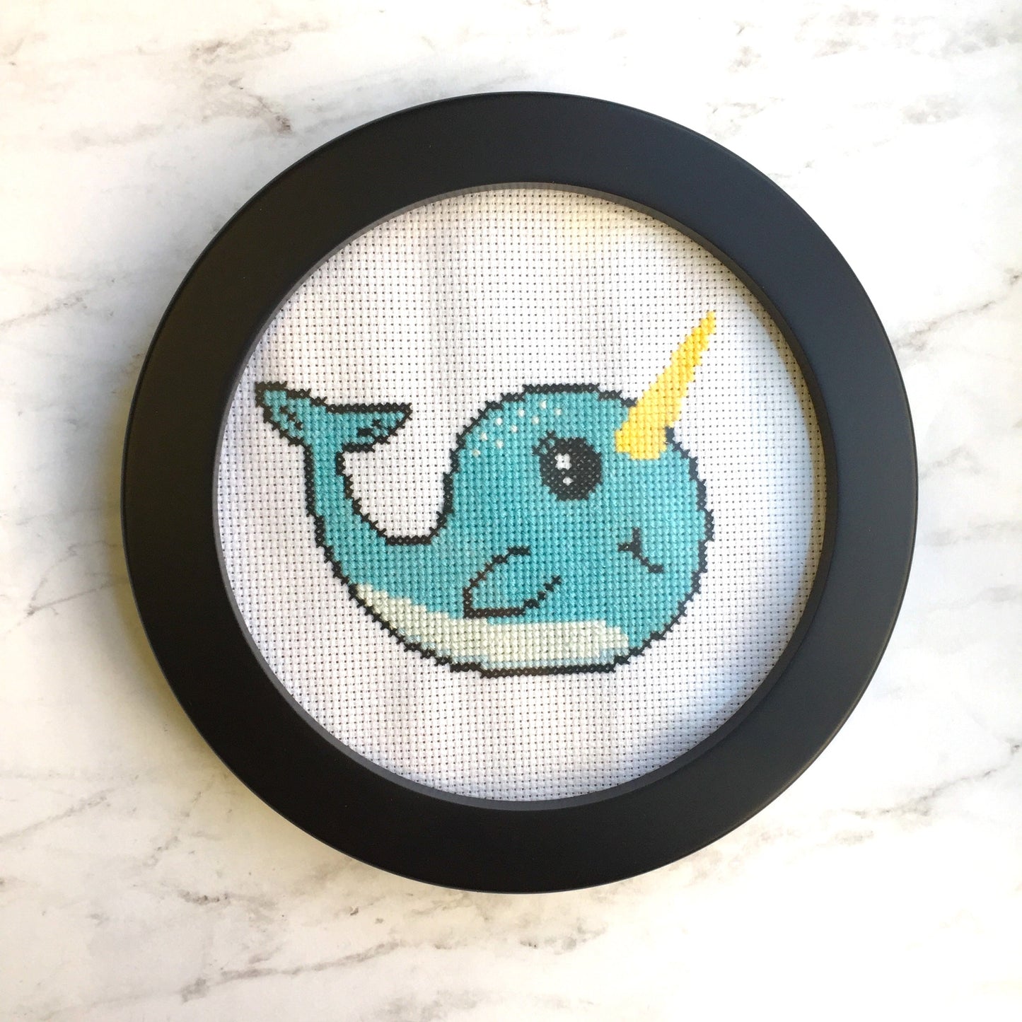 Narwhal Counted Cross Stitch DIY KIT Intermediate - Prismatic Fiber Arts