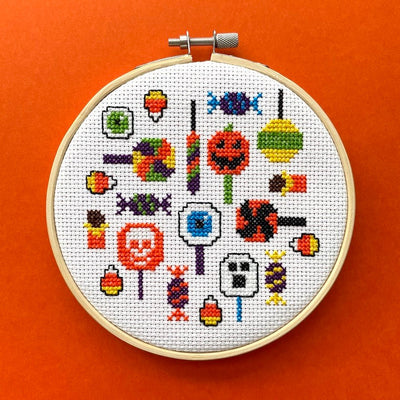 Gimme Candy Counted Cross Stitch DIY KIT - Prismatic Fiber Arts