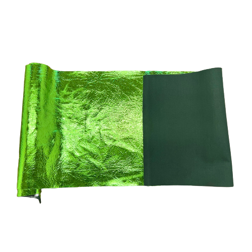 Crushed Distressed Foil Chrome Mirror Reflective Vinyl Fabric - Prismatic Fiber Arts
