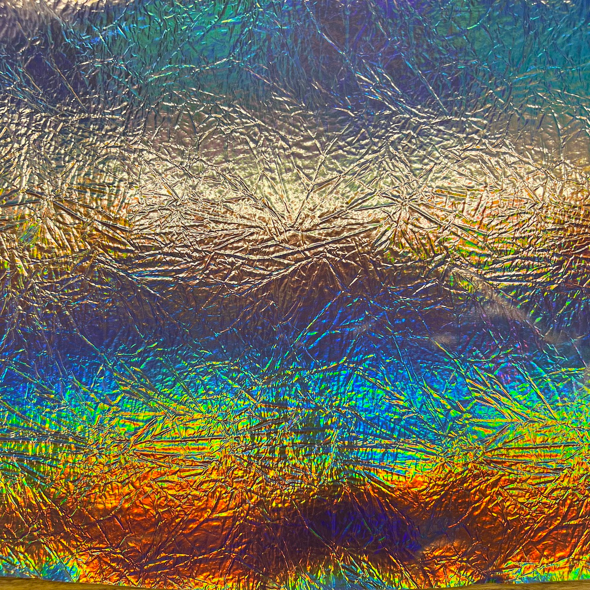 Crushed Distressed Foil Chrome Mirror Reflective Vinyl Fabric - Prismatic Fiber Arts