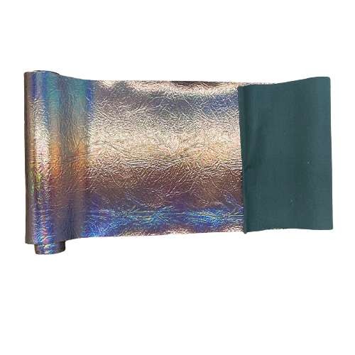 Crushed Distressed Foil Chrome Mirror Reflective Vinyl Fabric - Prismatic Fiber Arts