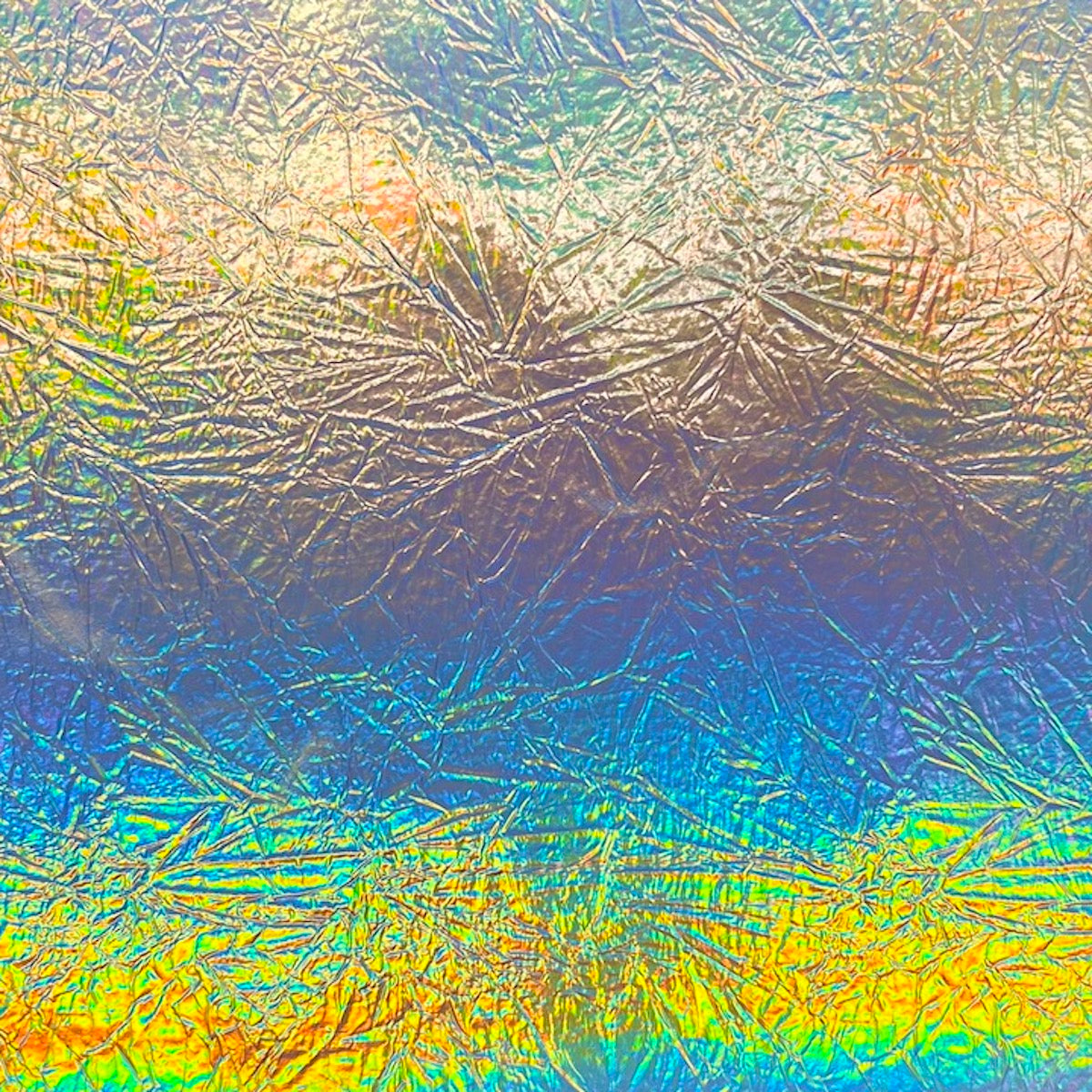 Crushed Distressed Foil Chrome Mirror Reflective Vinyl Fabric - Prismatic Fiber Arts