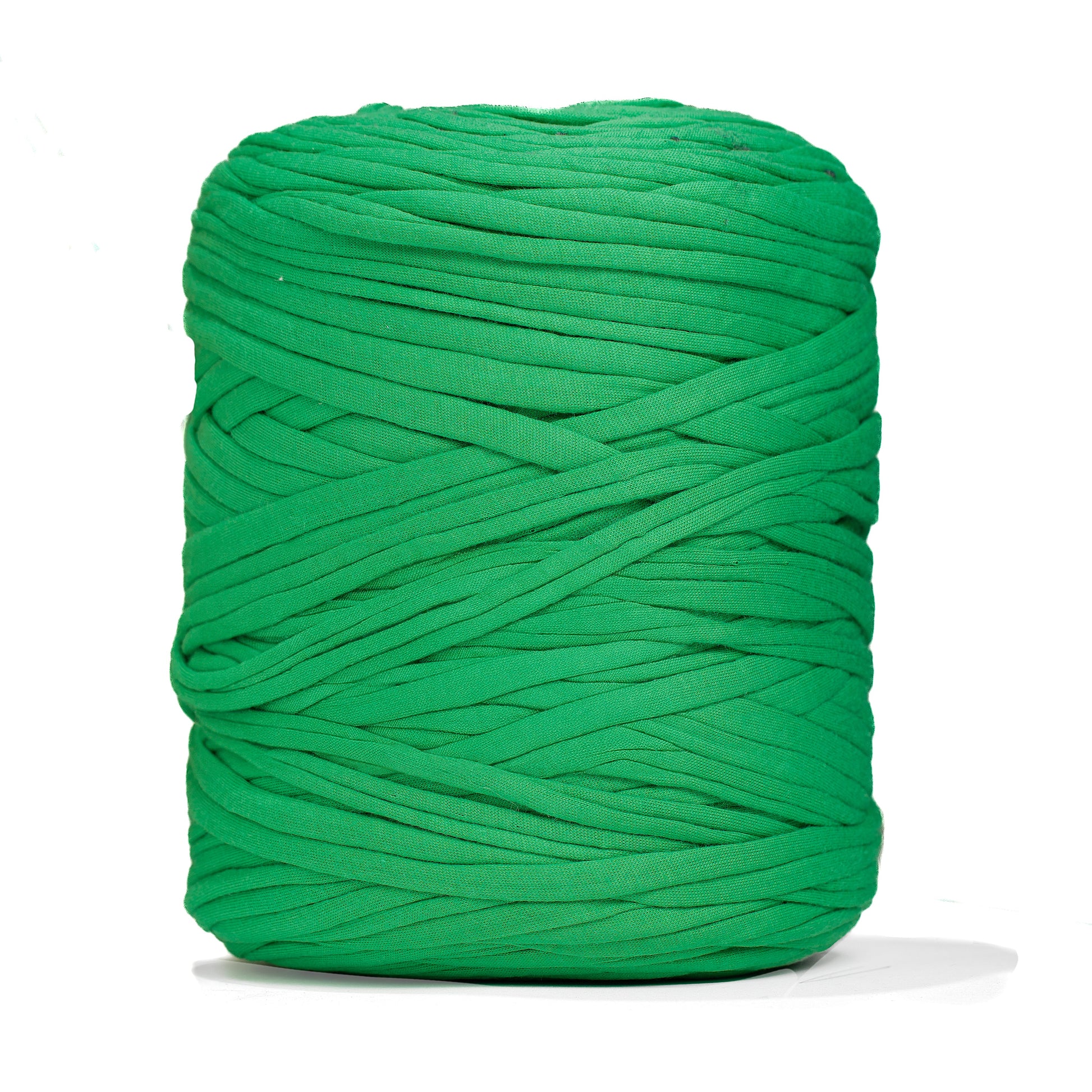 Recycled T-Shirt Fabric Yarn - Irish Green Color - Prismatic Fiber Arts