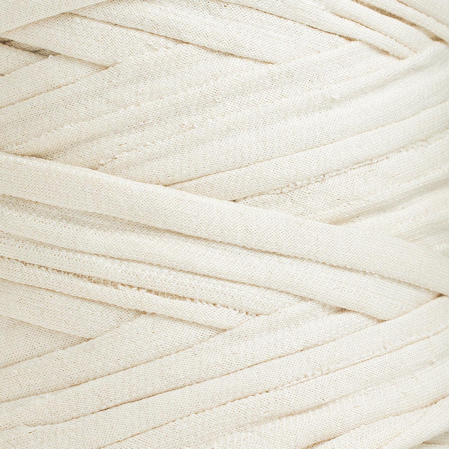 Recycled T-Shirt Fabric Yarn - Ivory Color - Prismatic Fiber Arts