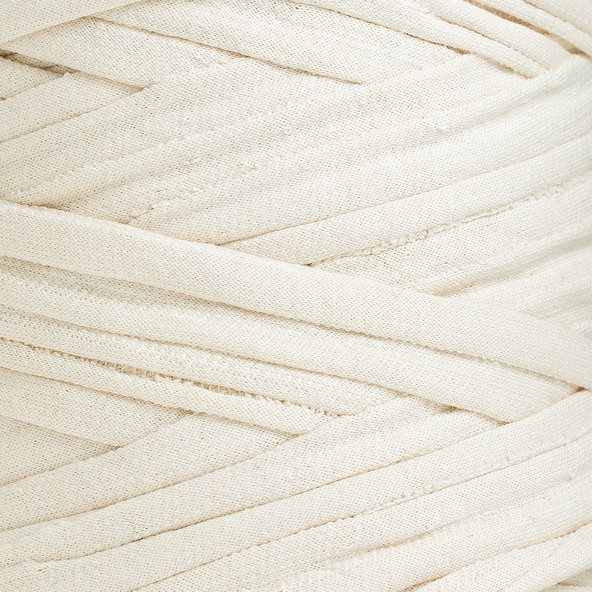 Recycled T-Shirt Fabric Yarn - Ivory Color - Prismatic Fiber Arts