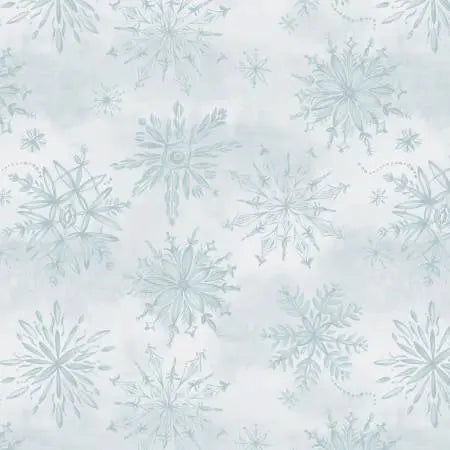 Ice Snowfall Cotton Wideback Fabric per yard - Prismatic Fiber Arts