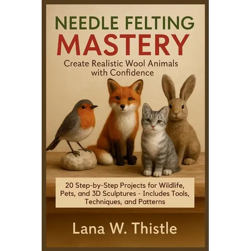 Needle Felting Mastery: Create Realistic Wool Animals with Confidence: 20 Step-by-Step Projects for Wildlife, Pets, and 3D Sculptures - Includes Tools