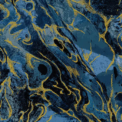 Indigo Marbled Earth Cotton 44”/45" Fabric Per Yard - Prismatic Fiber Arts