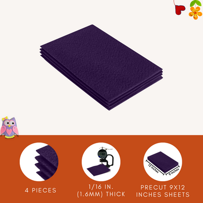 FabricLA Acrylic Felt 9"X12" Sheet Packs | Plum - Prismatic Fiber Arts