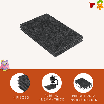 FabricLA Acrylic Felt 9"X12" Sheet Packs | Charcoal - Prismatic Fiber Arts