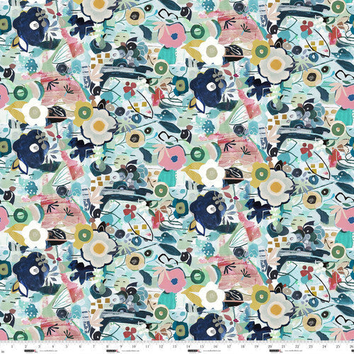 Jade Floral Abstract Cotton 44"/45" Fabric Per Yard - Prismatic Fiber Arts