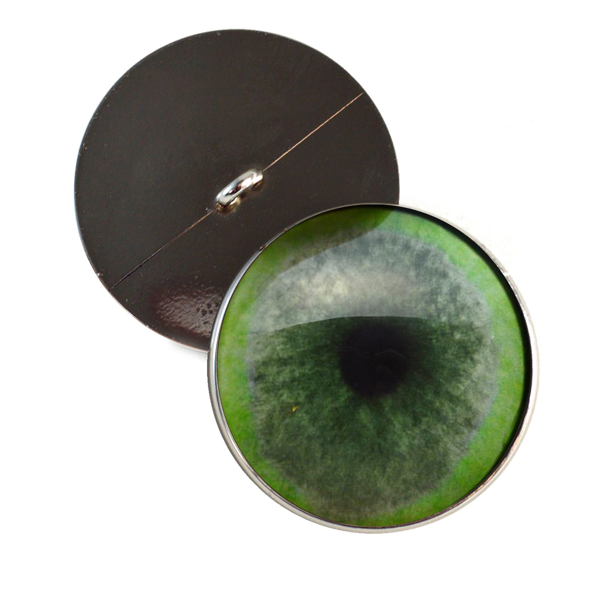 Jade Green Jaguar Inspired Sew-On Button Glass Eyes - Prismatic Fiber Arts