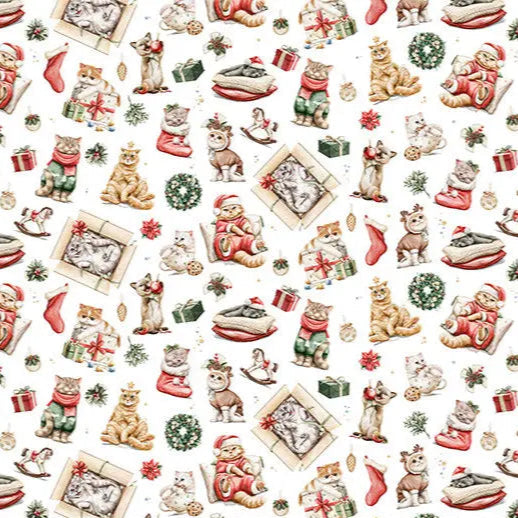 Jingle Paws Digital Cuddle Multi Fabric per yard - Prismatic Fiber Arts