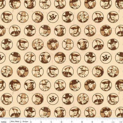 John Wayne American West Circles Cream 43"/44" Fabric Per Yard - Prismatic Fiber Arts