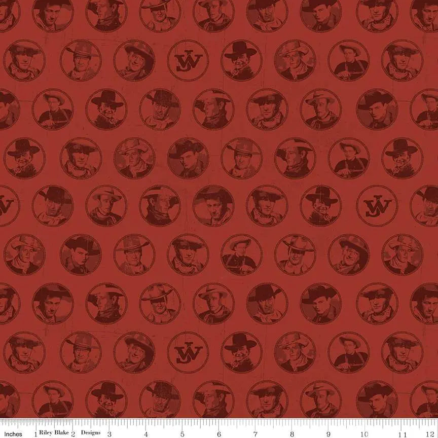 John Wayne American West Circles Red 43"/44" Fabric Per Yard - Prismatic Fiber Arts