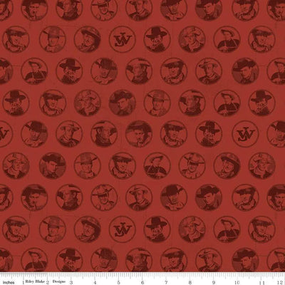 John Wayne American West Circles Red 43"/44" Fabric Per Yard - Prismatic Fiber Arts