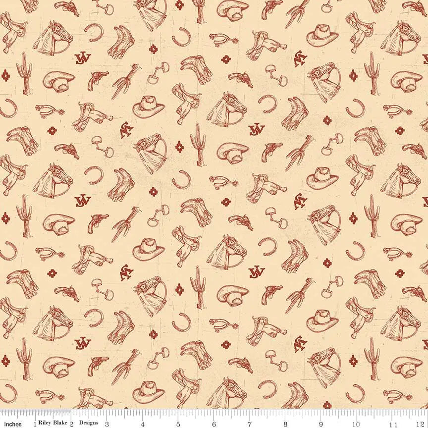 John Wayne American West Icons Cream 43"/44" Fabric Per Yard - Prismatic Fiber Arts