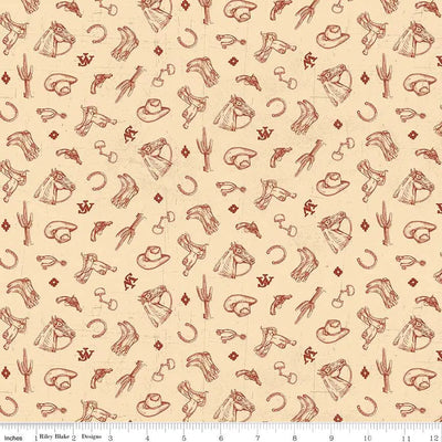 John Wayne American West Icons Cream 43"/44" Fabric Per Yard - Prismatic Fiber Arts