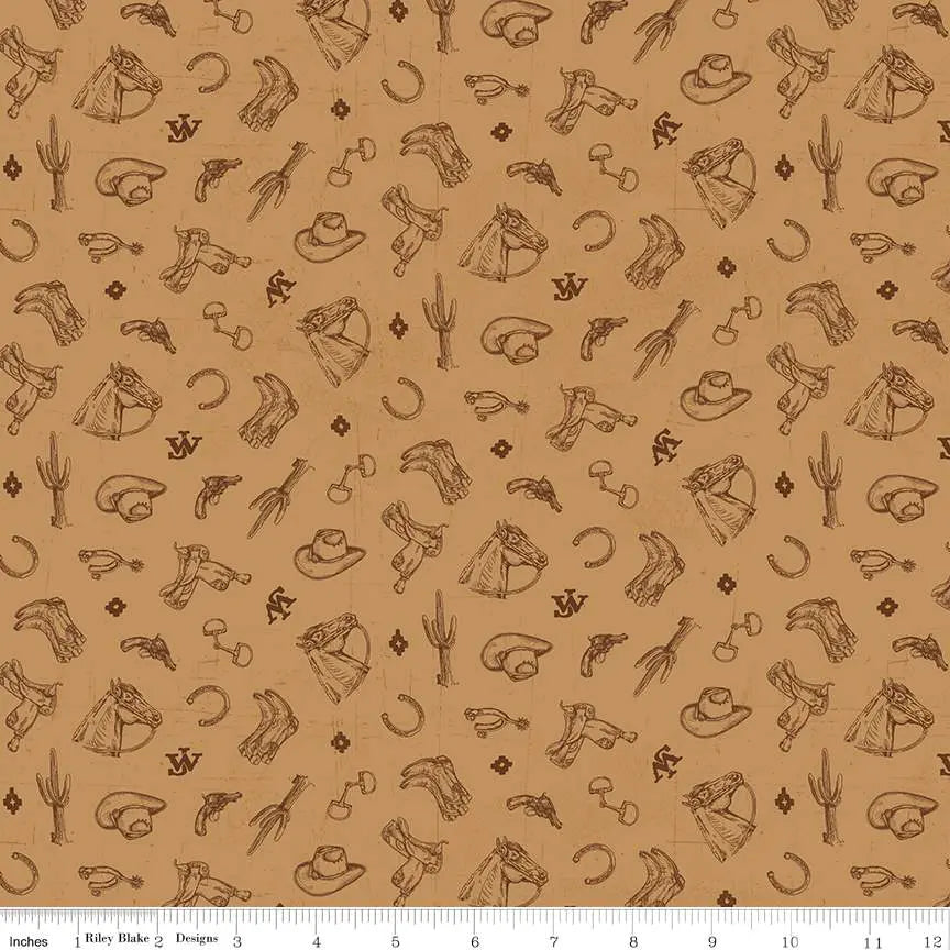 John Wayne American West Icons Tan 43"/44" Fabric Per Yard - Prismatic Fiber Arts