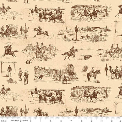 John Wayne American West Main Cream 43"/44" Fabric Per Yard - Prismatic Fiber Arts