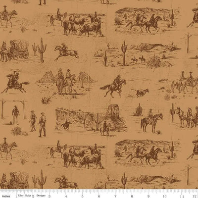 John Wayne American West Main Tan 43"/44" Fabric Per Yard - Prismatic Fiber Arts