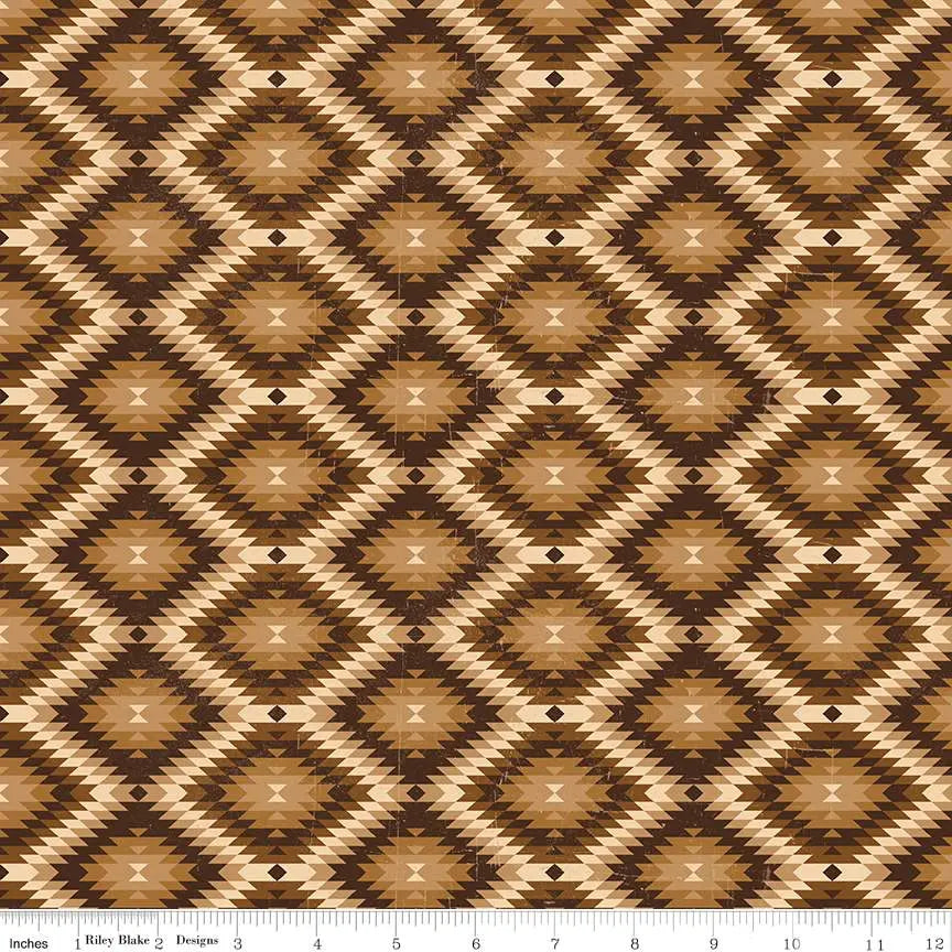 John Wayne American West Southwest Brown 43"/44" Fabric Per Yard - Prismatic Fiber Arts