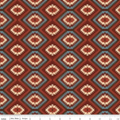 John Wayne American West Southwest Red 43"/44" Fabric Per Yard - Prismatic Fiber Arts