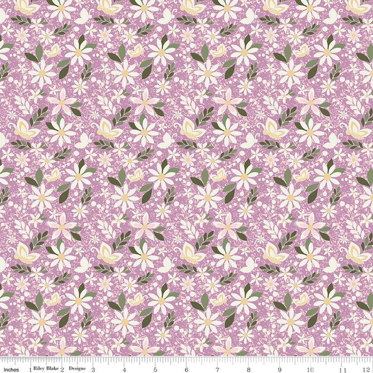 Juju's Petals Dance Lilac Cotton 43"/44" Fabric Per Yard - Prismatic Fiber Arts