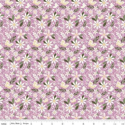 Juju's Petals Dance Lilac Cotton 43"/44" Fabric Per Yard - Prismatic Fiber Arts