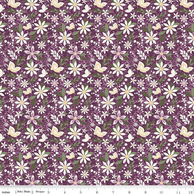 Juju's Petals Dance Purple Cotton 43"/44" Fabric Per Yard - Prismatic Fiber Arts