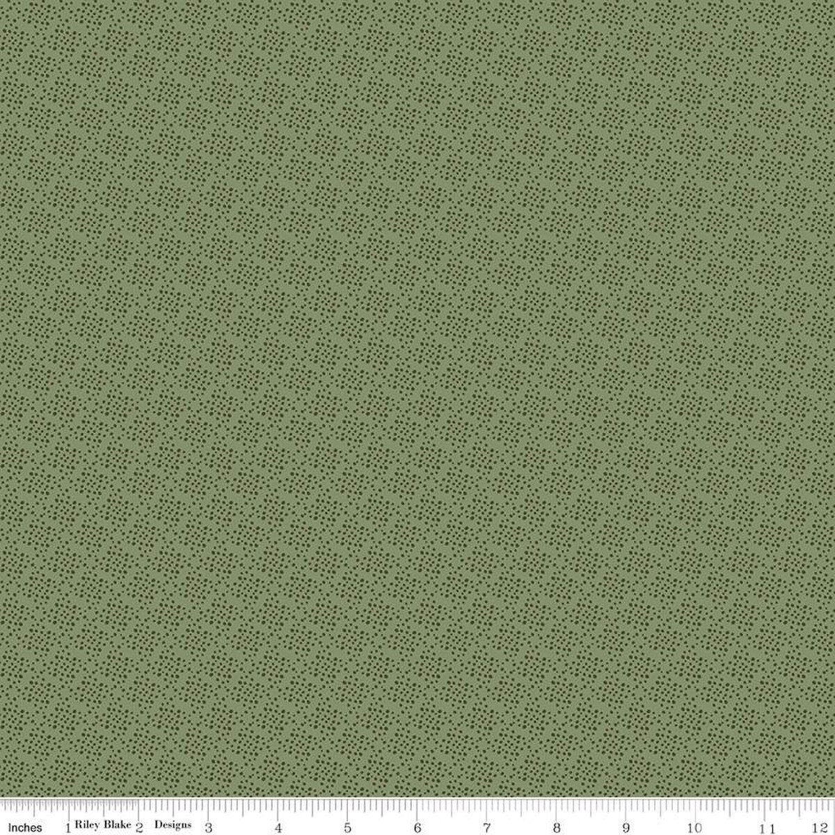 Juju's Petals Dots Green Cotton 43"/44" Fabric Per Yard - Prismatic Fiber Arts