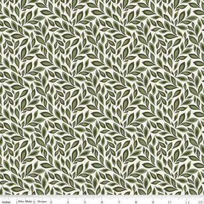 Juju's Petals Leaves Cream Cotton 43"/44" Fabric Per Yard - Prismatic Fiber Arts
