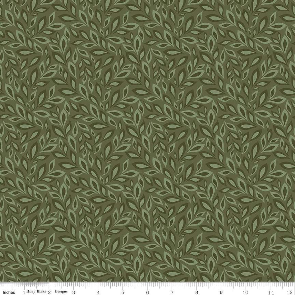 Juju's Petals Leaves Green Cotton 43"/44" Fabric Per Yard - Prismatic Fiber Arts